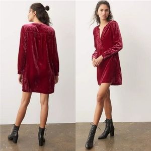Anthropologie Velvet Shirt Dress